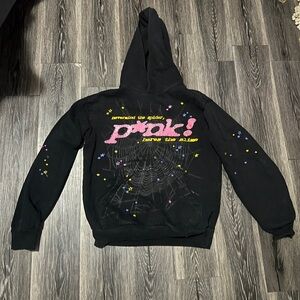 Pink & Black Sp5der Hoodie
